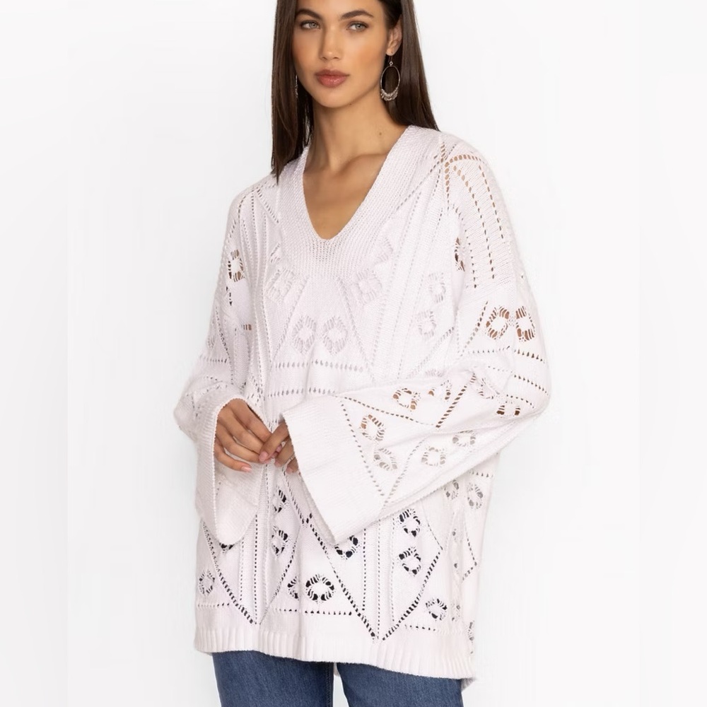 Johnny Was White Knit Sweater